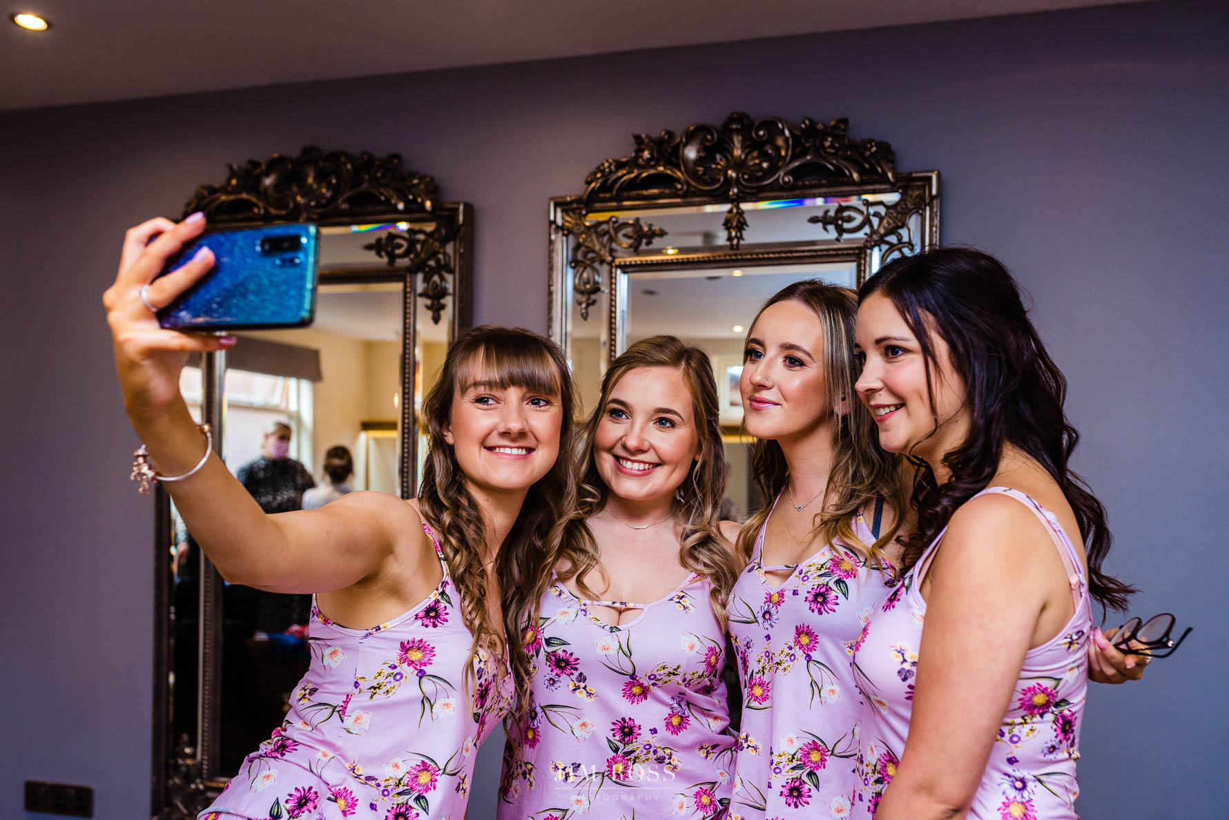 quick selfie for bridesmaids