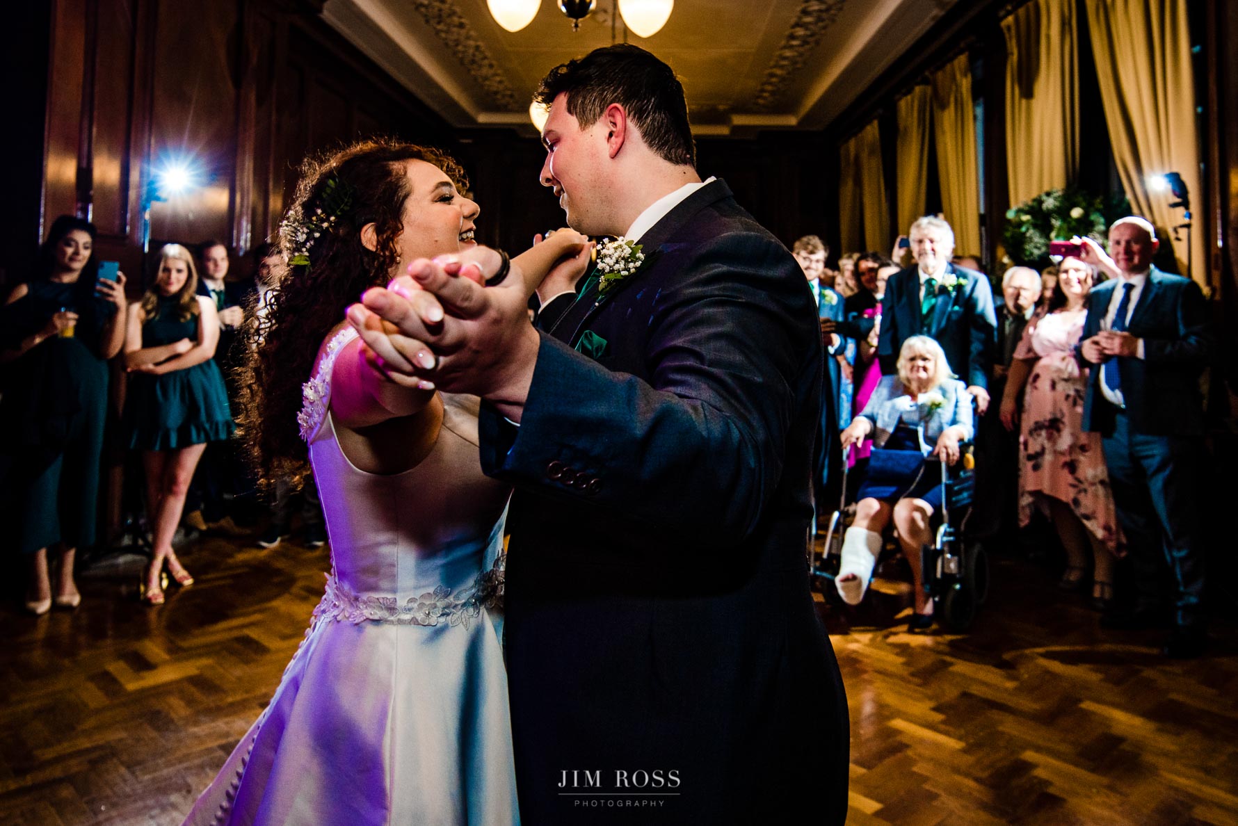 couple's first dance in front of guests