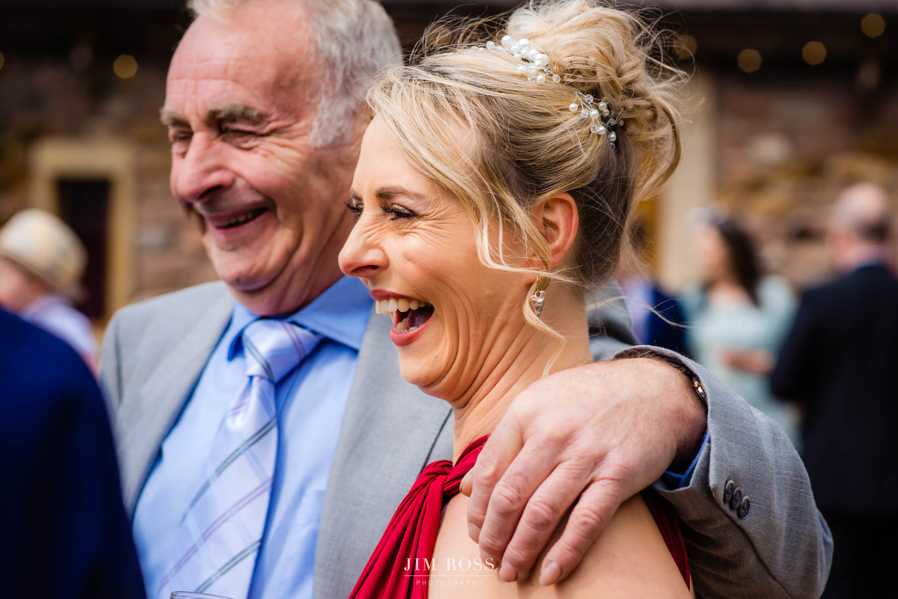 big laughs from wedding guests