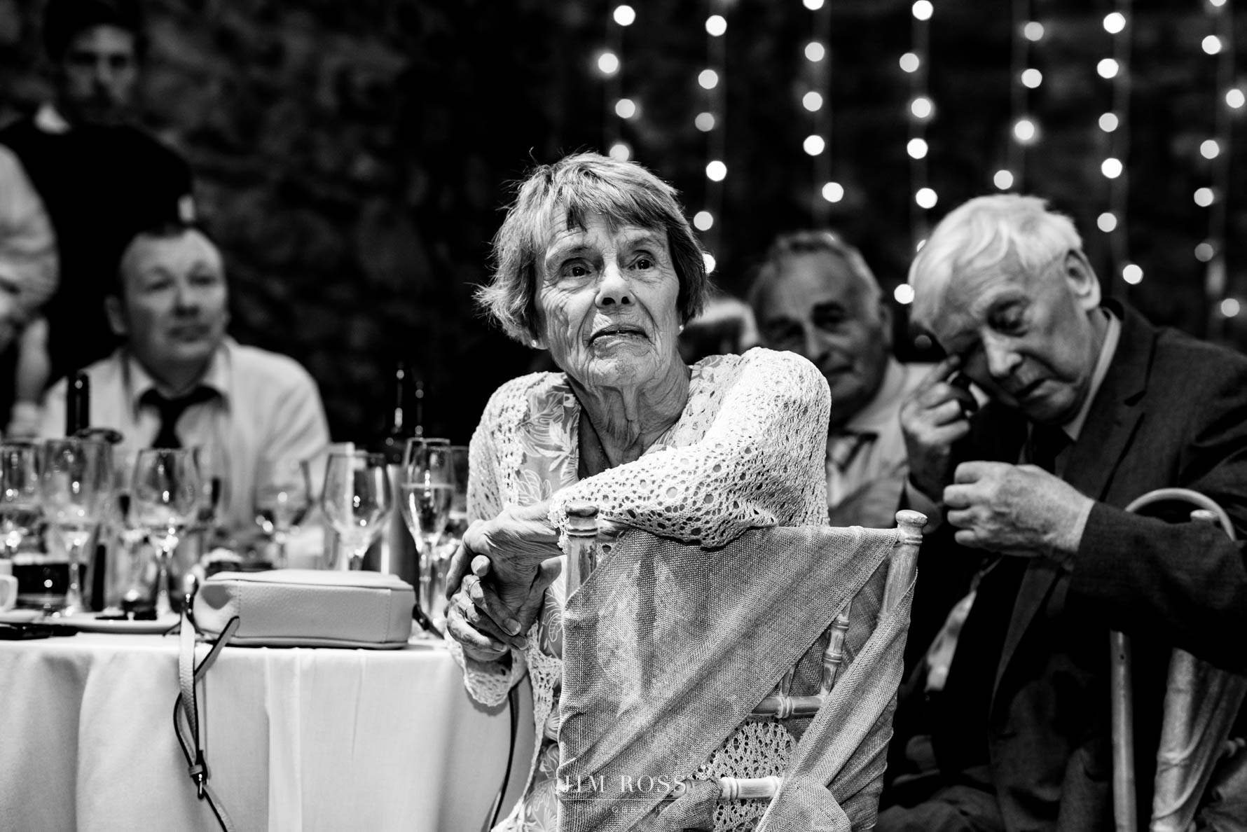 grandma enjoying wedding speech