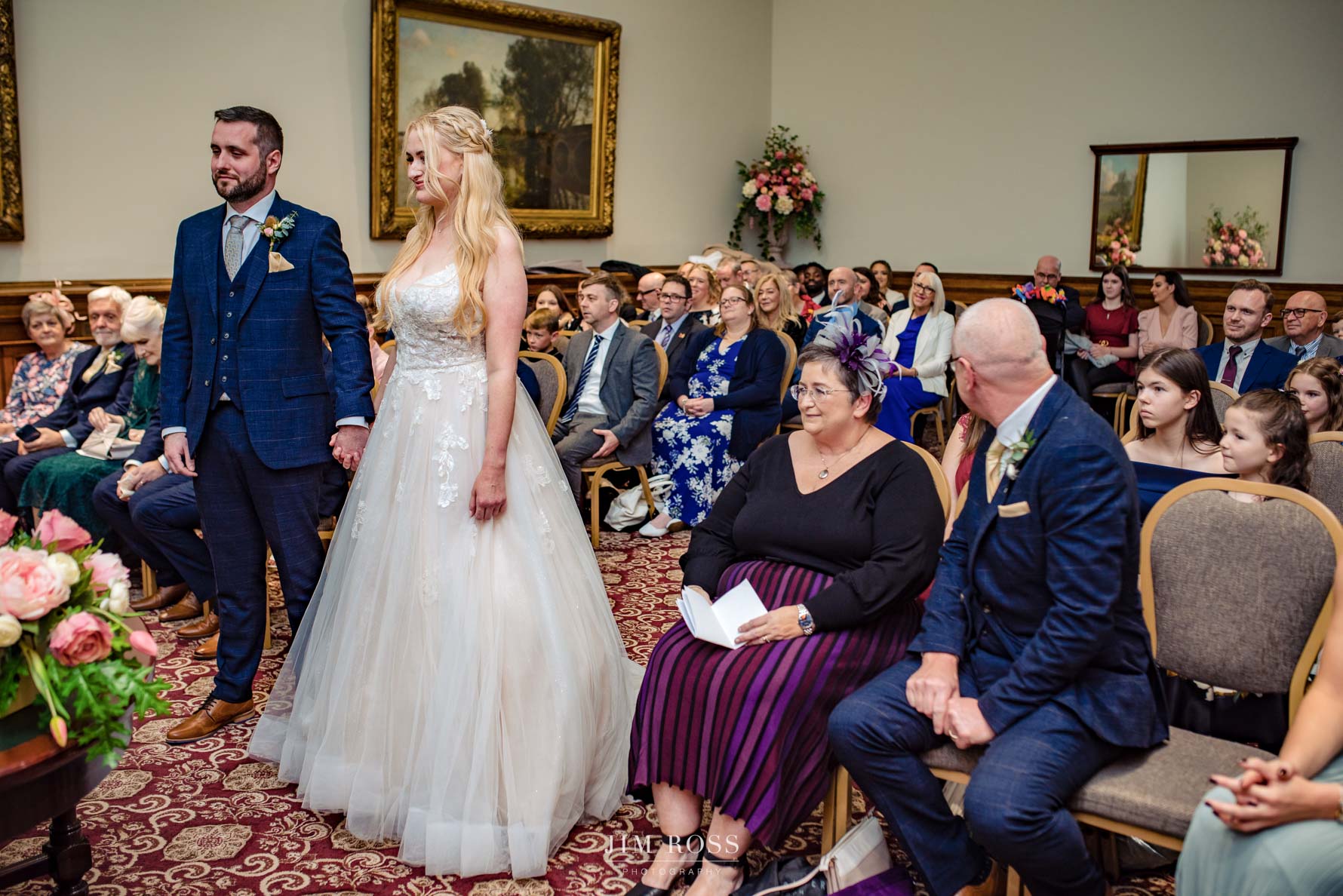 wide view of St George's Hall wedding