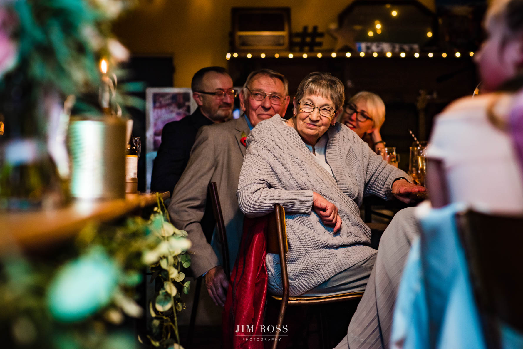 Grandma enjoying wedding speech